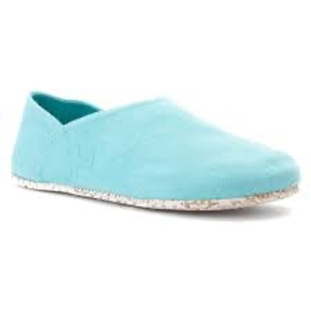 OTZShoes Espadrille Flats Womens 40 Turquoise Excellent Linen Slip On Cork Lite